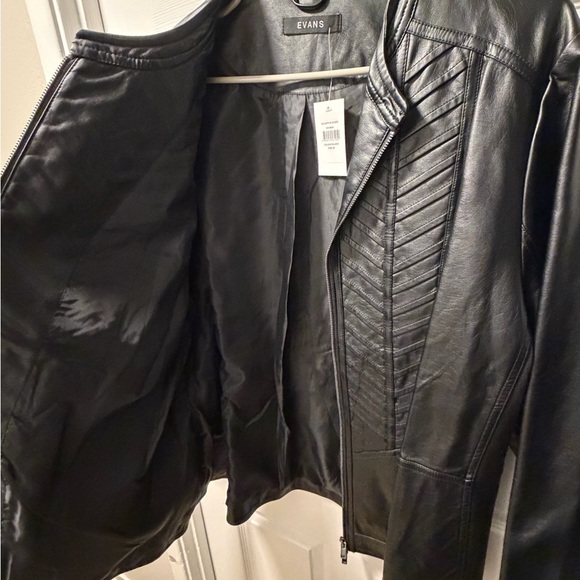 🆕 Evans Faux Leather Moto Jacket Sz 24 - Picture 5 of 13
